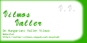 vilmos valler business card